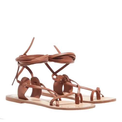 Manebi tie-up leather sandals tan Strappy sandaal