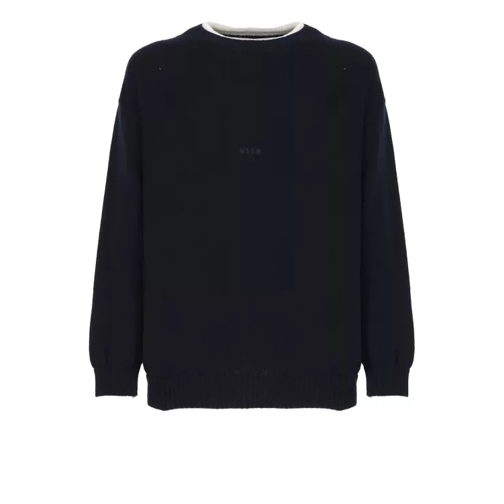 MSGM Blue Wool And Cashmere Sweater Blue 