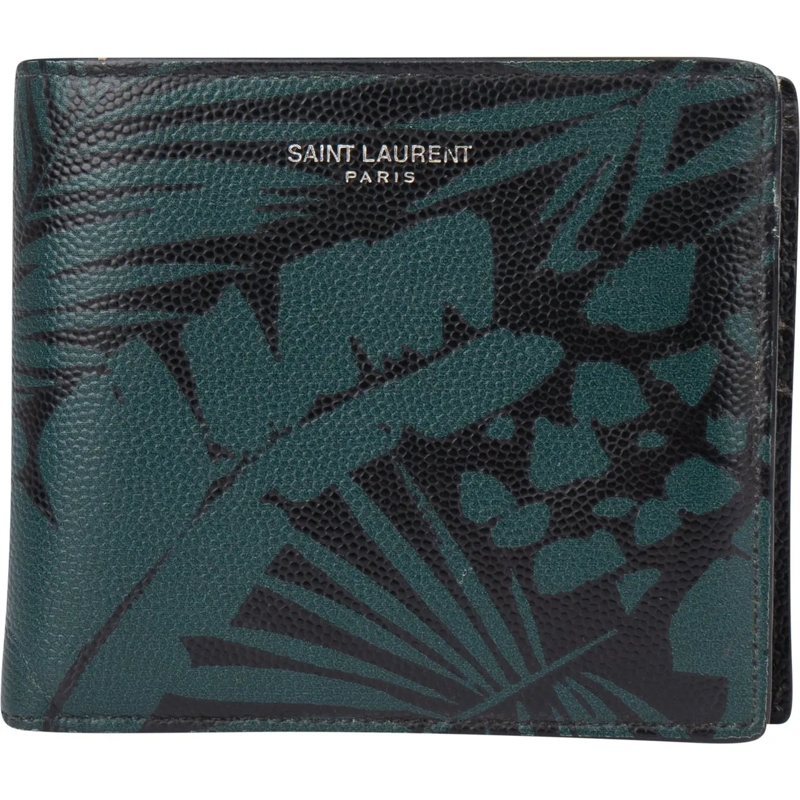 Saint Laurent Geldbörse Saint Laurent Caviar Petroleum Jungle Print Wallet schwarz