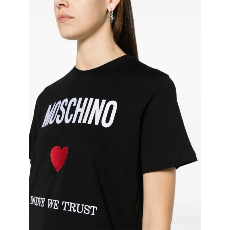 Moschino T-Shirt Cotton Jersey Top Black