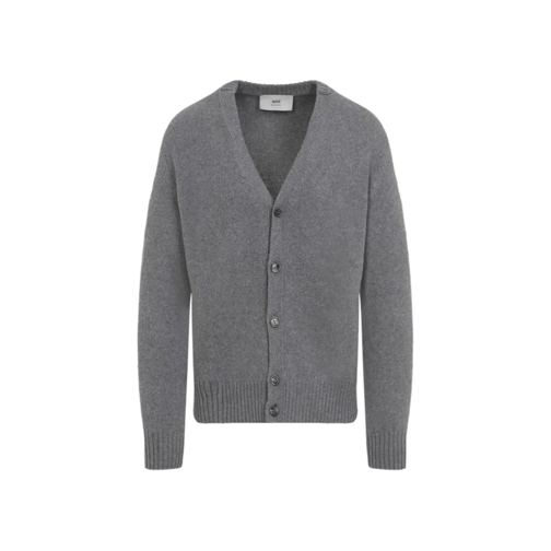 AMI Paris Strickjacke Tonal Adc Light Grey Cashmere Cardigan Grey