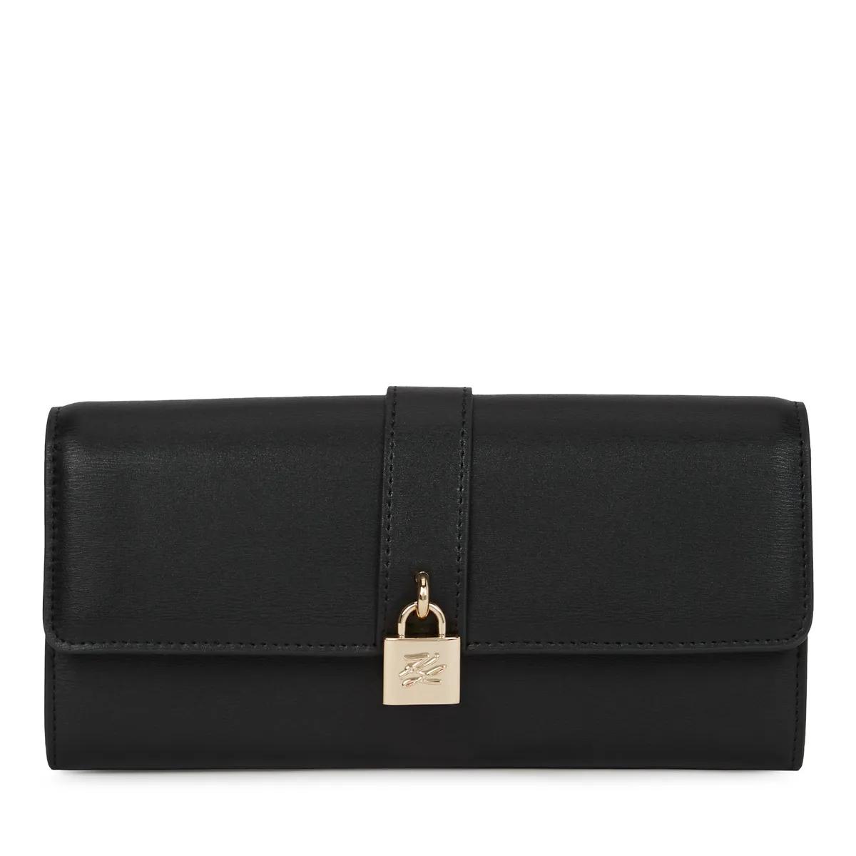 Karl Lagerfeld Portemonnaie - K/Autograph Großes Portemonnaie mit Vorhängeschlos - Gr. unisize - in Schwarz - für Damen