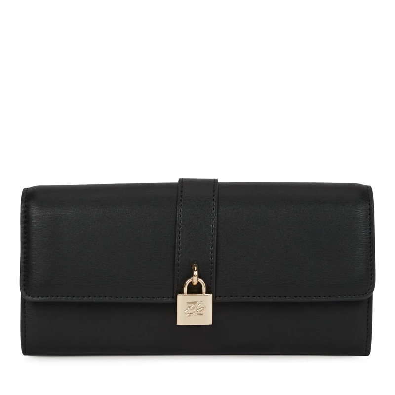 Karl Lagerfeld Geldbörse K/Autograph Großes Portemonnaie mit Vorhängeschlos schwarz