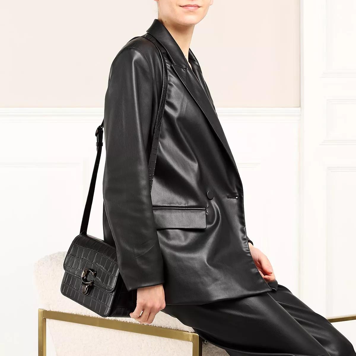 coach studio croc embossed leather shoulder bag