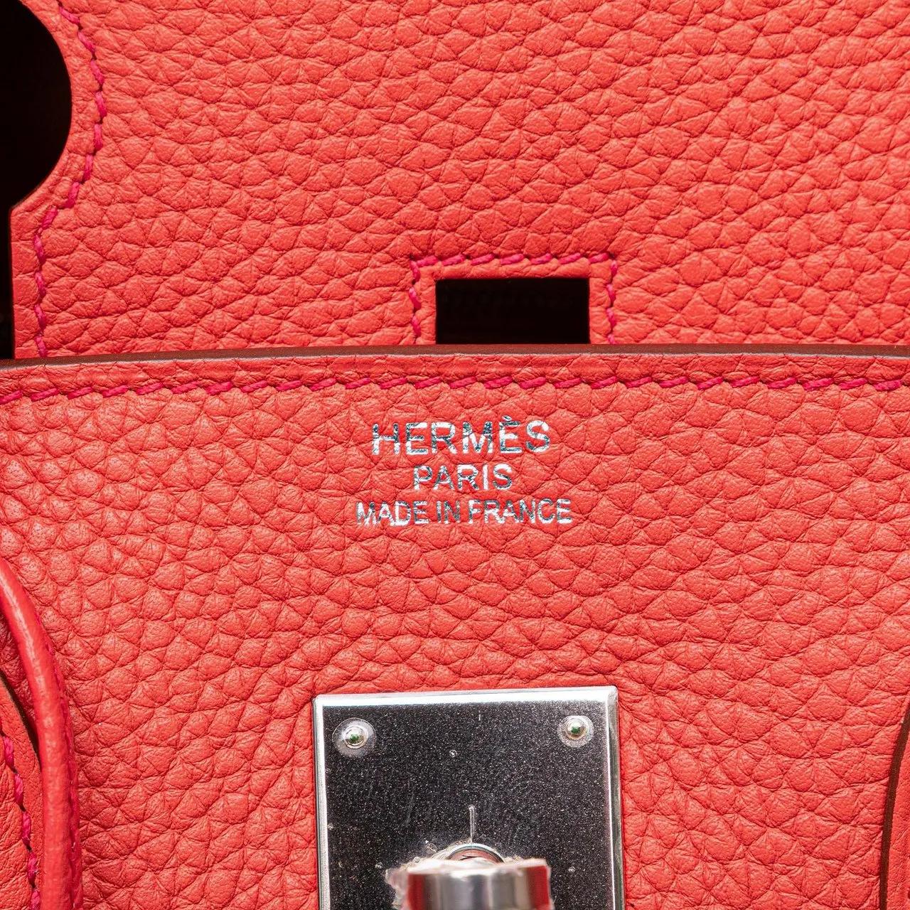 Hermès Totes & shoppers Clemence Birkin Retourne 35 in rood