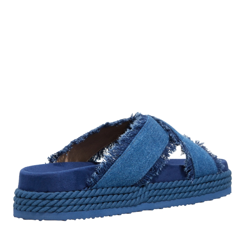 Mou Slides Criss-Cross Sandal Denim Denim(Image 3)