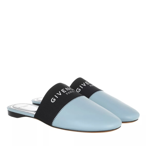 Givenchy Logo Slip Mules Leather Sky Blue Slip-in skor
