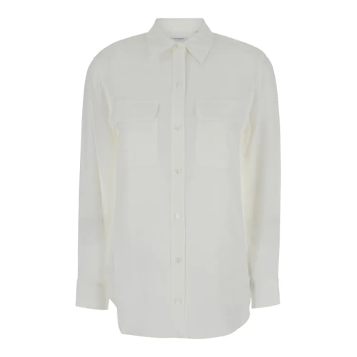 Equipment Signature' White Shirt With Patch Pockets In Silk White 