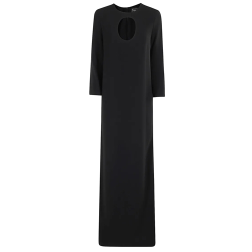 GIANLUCACA PANNOLO  Floor-Length Black Jean Dress With Cut-Out Insert  Black