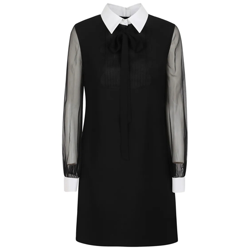 Valentino Mini-Kleider Crepe Couture Solid Dress Black