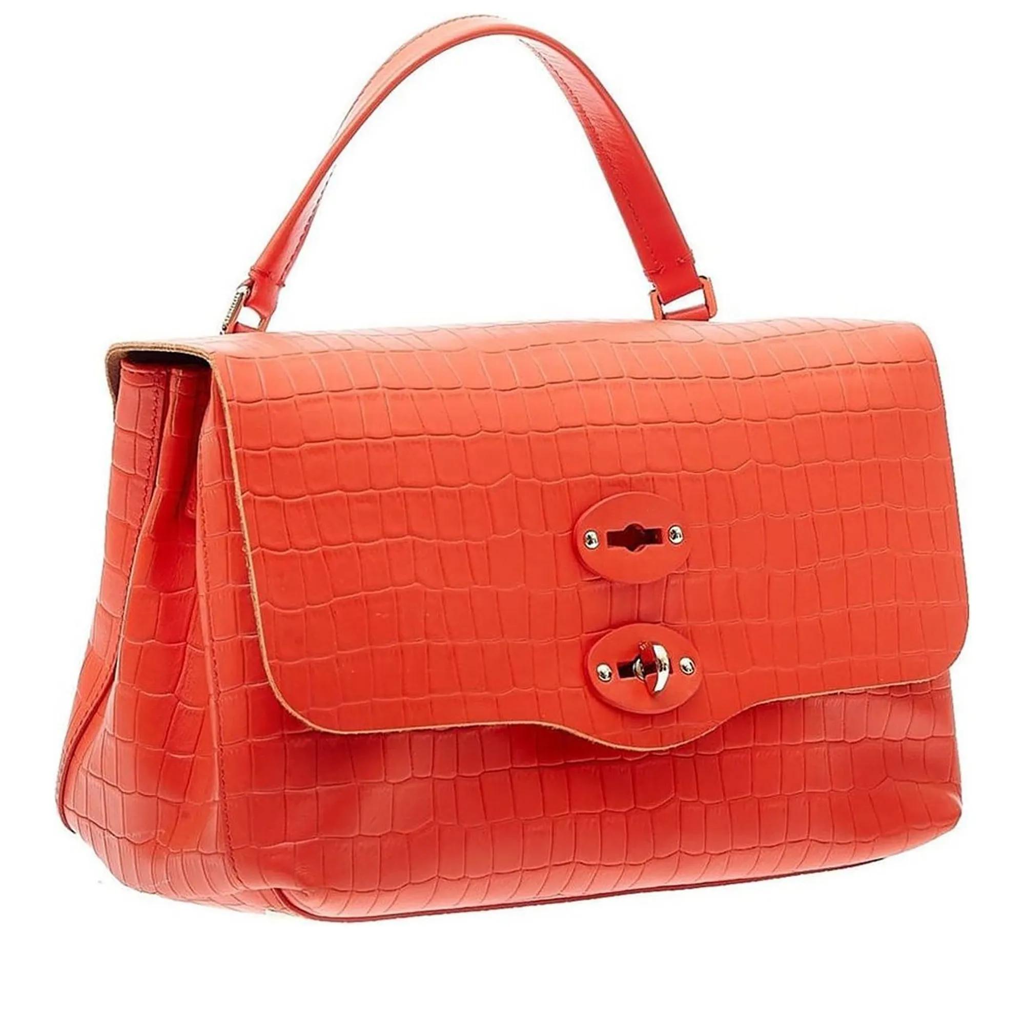 Zanellato Crossbody bags Postina S Croco Leather Bag in rood