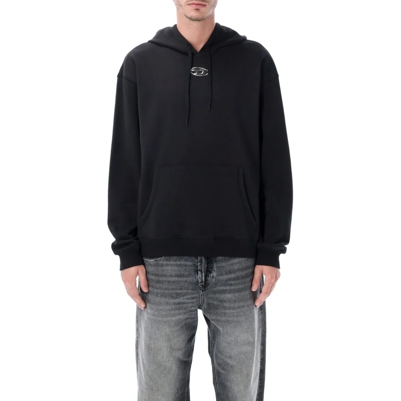 Diesel  S-Norm-Hood-Iod Cotton Hoodie Black