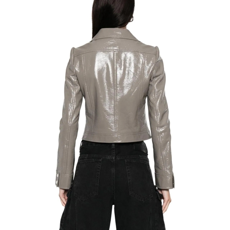 Courrèges Übergangsjacke Cropped Jacket With Pointed Collar Grey(Image 3)
