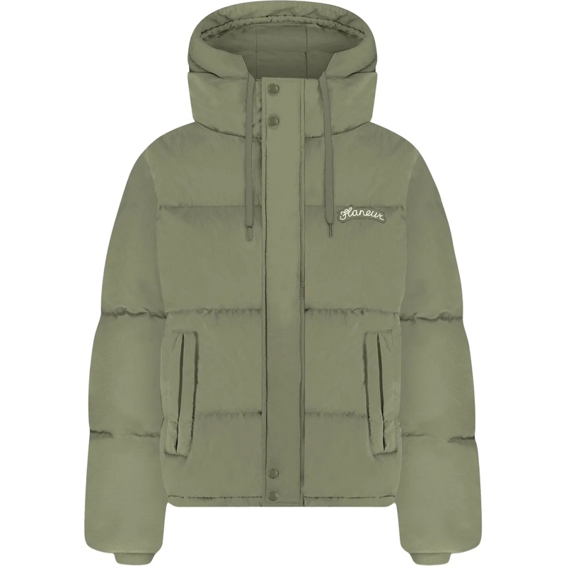 Flâneur Doudoune Signature Puffer Jacket | Khaki grün