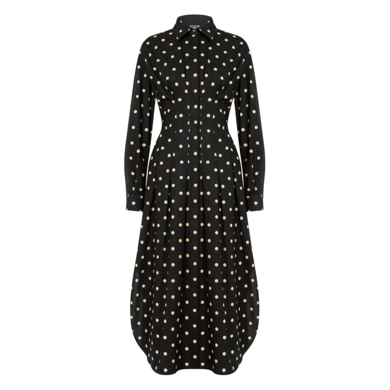 Moschino Midi-jurk Polka Dot Midi Dress Black