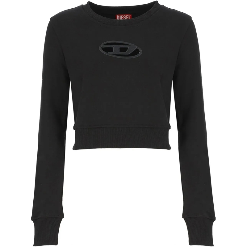 Diesel Sweat-shirt Cropped Sweatshirt Slimmy Od Black schwarz