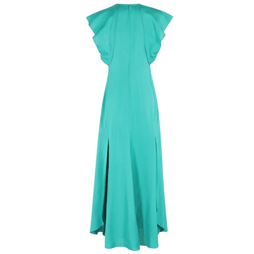 Victoria Beckham Robes midi Folded Cap Sleeve Midi Dress Green (Image 2)
