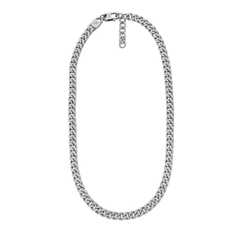 Fossil Medium Halsketting Harlow Linear Texture Chain Stainless Steel Necklace Silver