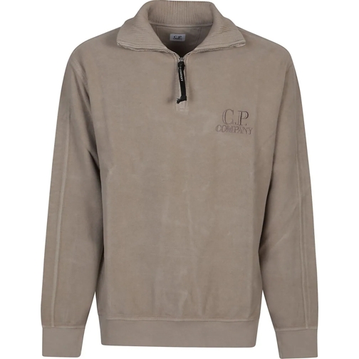 CP Company  Diagonal Polo Collar Sweatshirt Green grün