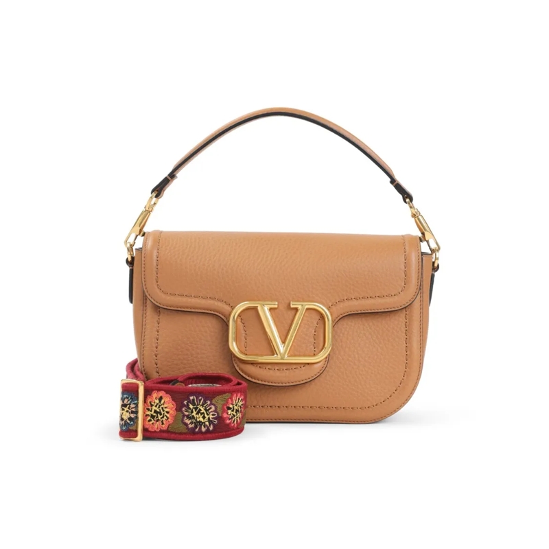 Valentino Garavani Schultertasche Almond Beige Calf Leather Alltime Shoulder Bag Brown