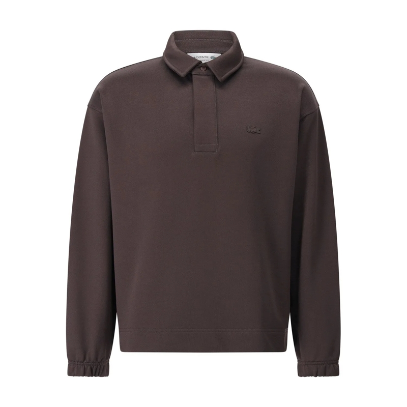 Lacoste Polo Sweatshirt mit Polokragen Braun