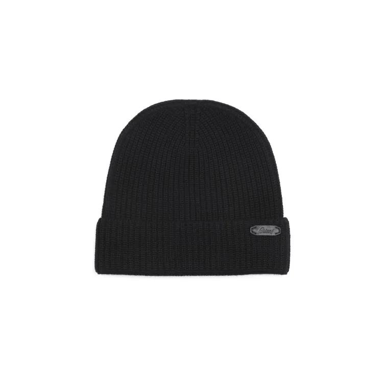 Brioni Mützen - Black Wool Knitted Beanie - Gr. L - in Schwarz - für Damen