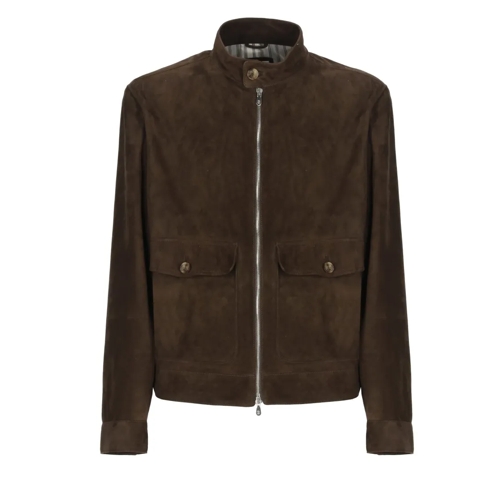 Brunello Cucinelli Übergangsjacke Brown Suede Leather Jacket Brown