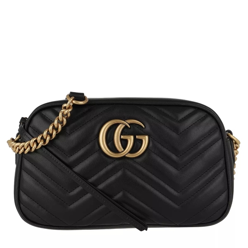 Gucci GG Marmont Matelassé Shoulder Bag Leather Nero Camera Bag