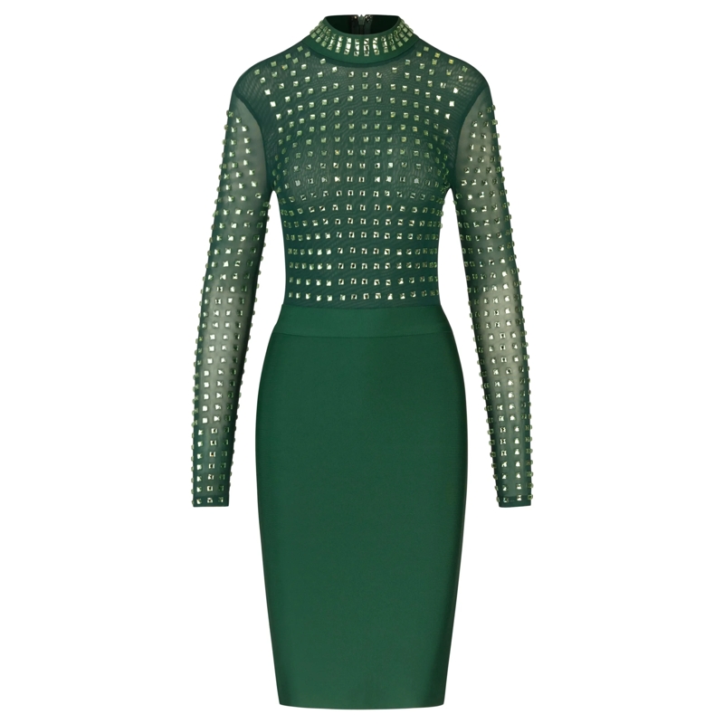 Kraimod Abendkleid Bandagekleid dunkel-grün