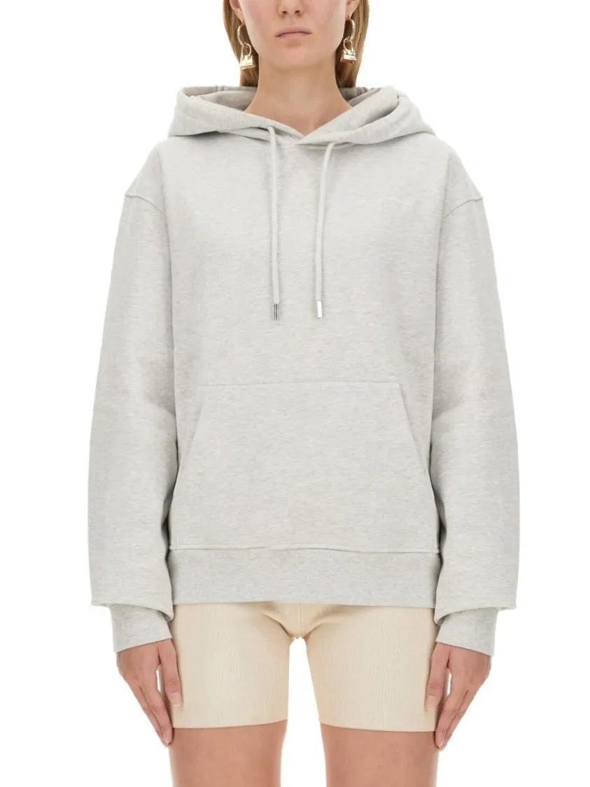 Thumbnail - Jacquemus - Grey Sweater With Subtle Logo Detail - Größe M - grau