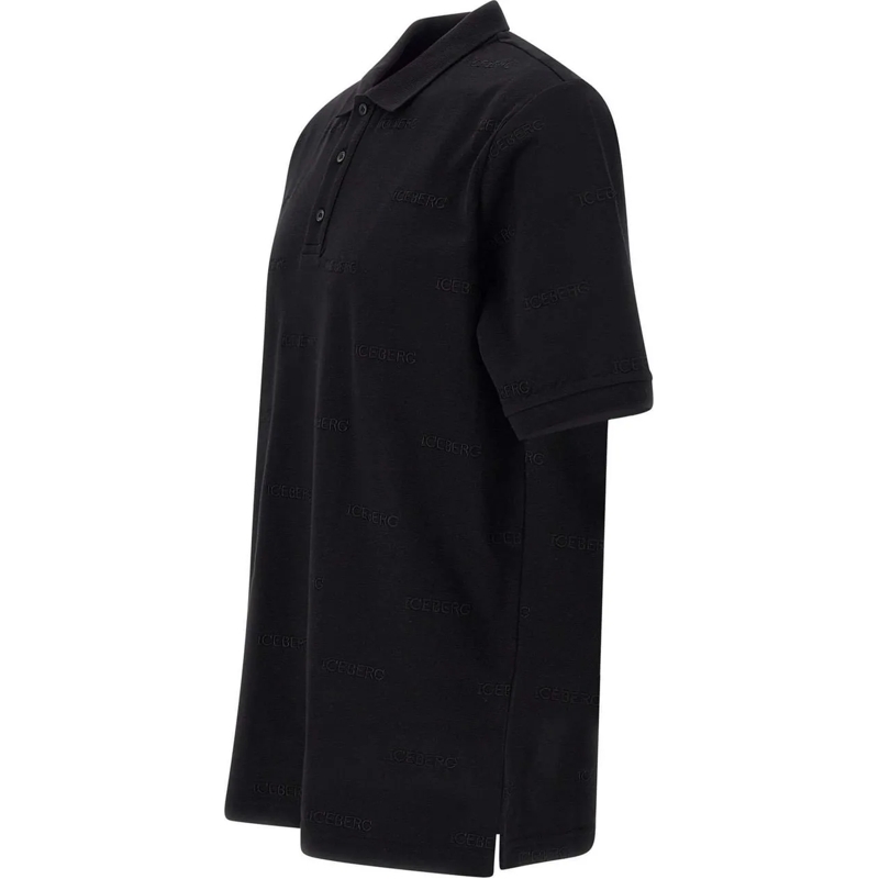 Iceberg T-Shirt Polo shirt with allover logo schwarz(Image 3)