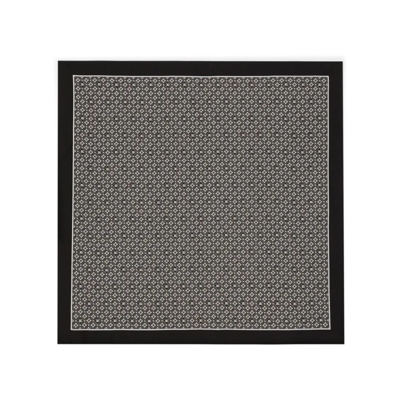 Dolce&Gabbana Écharpe légère Square Scarf With All-Over Logo Print Black