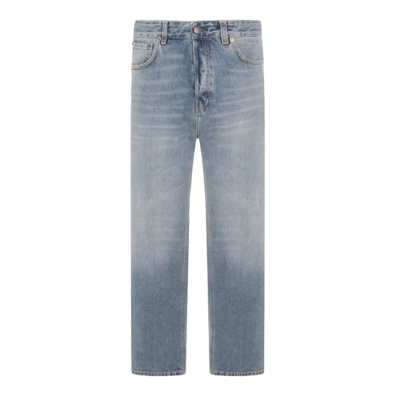 Haikure Jeans Straight-Leg Denim Jeans With Light Blue Wash Grey