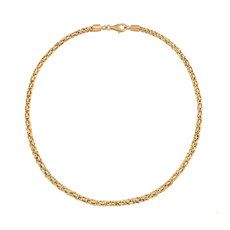 Kuzzoi Mittellange Halskette Halskette Herren Königskette Oxidiert Basic 925 Si gold(Image 3)