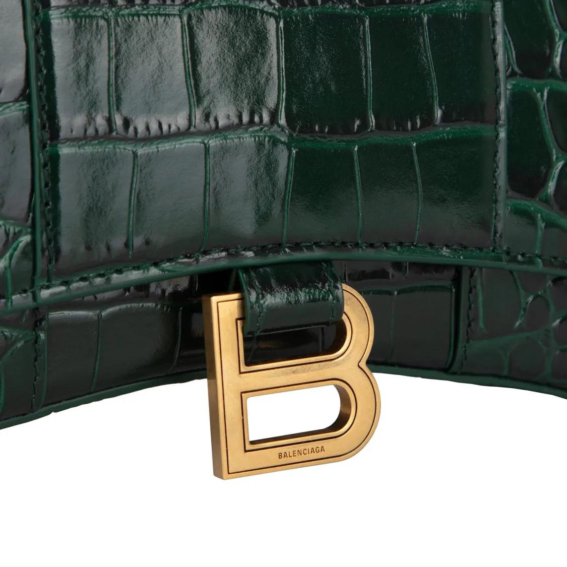 Thumbnail - Balenciaga Portemonnaie - Hourglass Embossed Croco Wallet On Chain - Gr. unisize - in Grün - für Damen