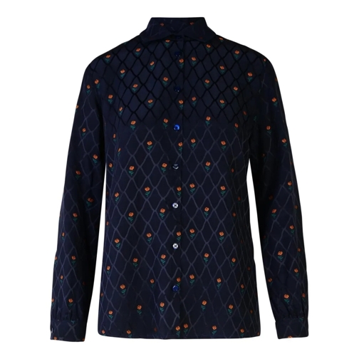 Etro Hemden Blue Silk Blend Shirt Blue