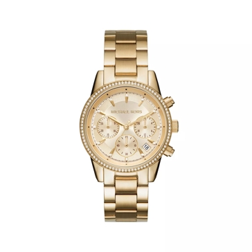 Michael Kors MK6356 Ladies Ritz Watch Gold Tone Chronographe
