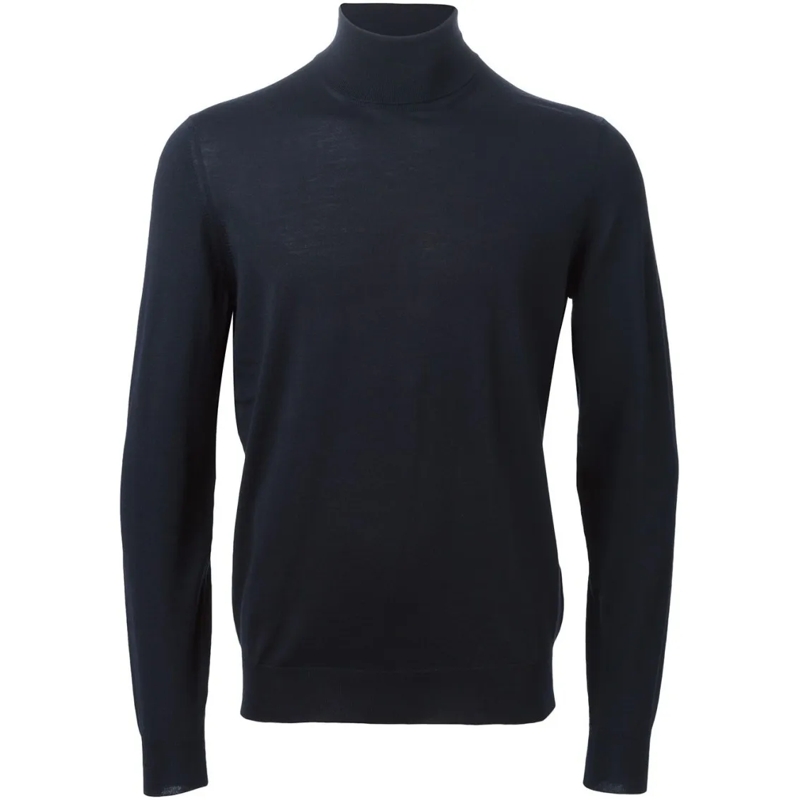 Drumohr Pull Wool Turtleneck Sweater Blue