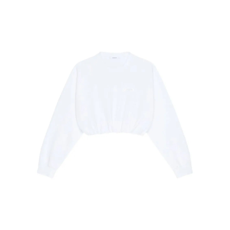 Givenchy  Cropped Sweatshirt With Elasticated Waistband White