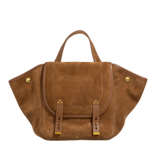 Jerome Dreyfuss Schoudertas Stan Panier M Split Suede Tabac