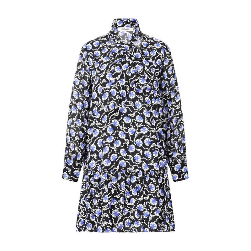 Diane von Furstenberg Minikleid Midikleid Ami mit floralem Muster Schwarz