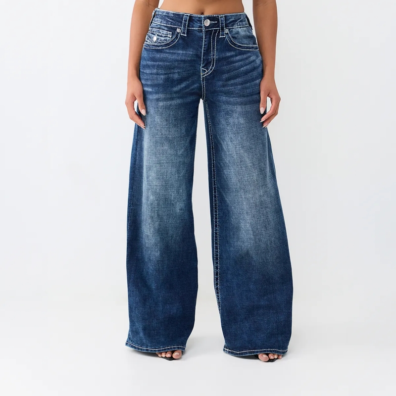 True Religion Jeans - Baggy Jeans- Lockere Passform- Dunkle Waschung blau(Image 7)