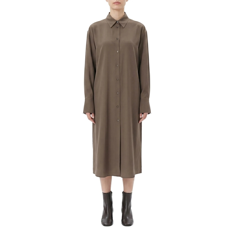TOTEME Maxikleid Maxikleid aus Seid braun(Image 2)