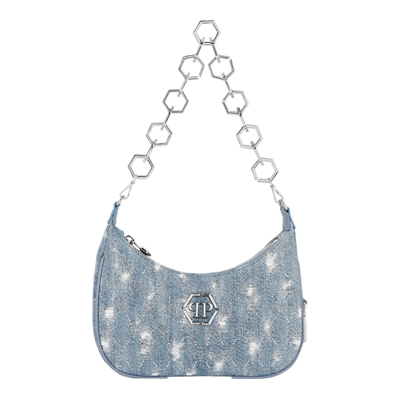 Philipp Plein Schultertasche Schultertasche Monogram Mit Schmucksteinen blau