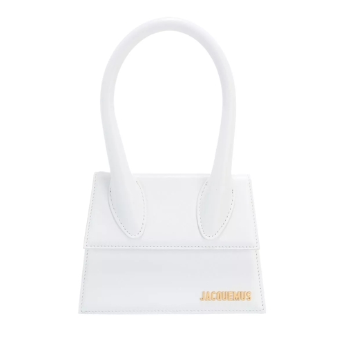Jacquemus Le Chiquito Moyen Top Handle Bag Leather White Axelremsväska