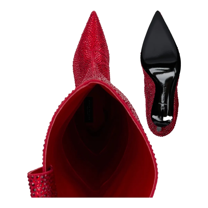 Philipp Plein Stiefel Stiefel Niedrige Absätze Overknee Verziert rot(Image 4)
