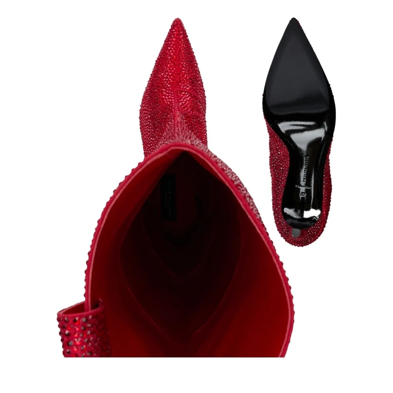 Philipp Plein Stiefel Stiefel Niedrige Absätze Overknee Verziert rot(Image 4)