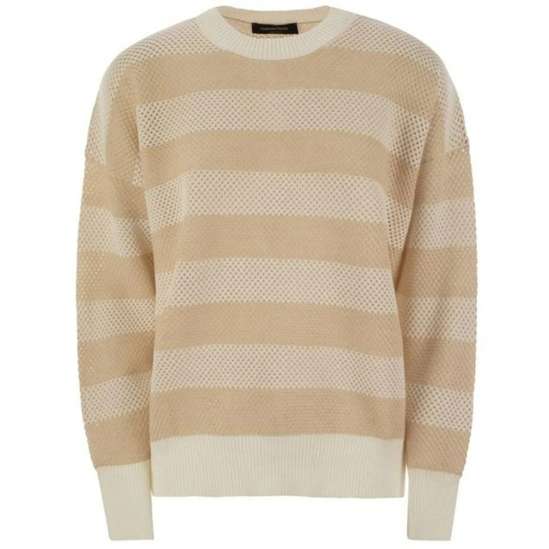 Fabiana Filippi  Crew-Neck Sweater In Wool And Cotton Neutrals