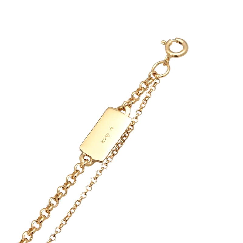 Kuzzoi Mittellange Halskette Halskette Herren Layer Erbskette Kompass 925 Silbe gold(Image 4)