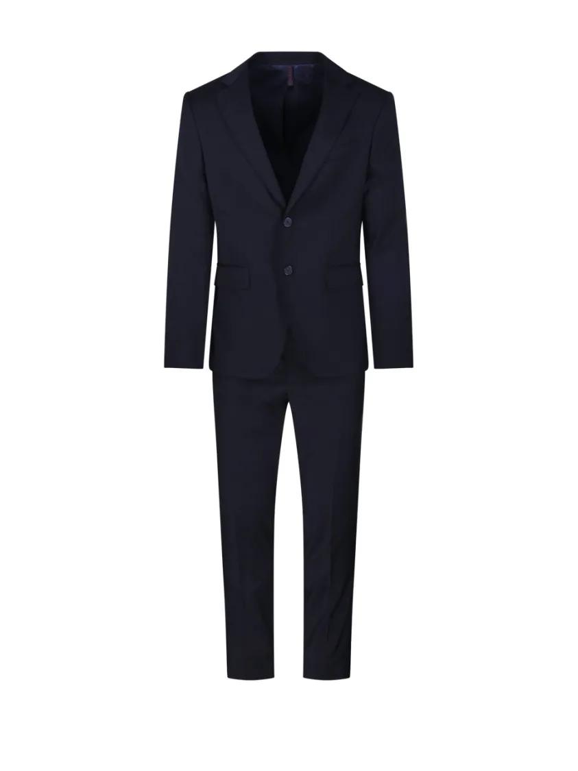 Thumbnail - SANTANIELLO - Tailored Black Wool Suit - Größe 54 - schwarz